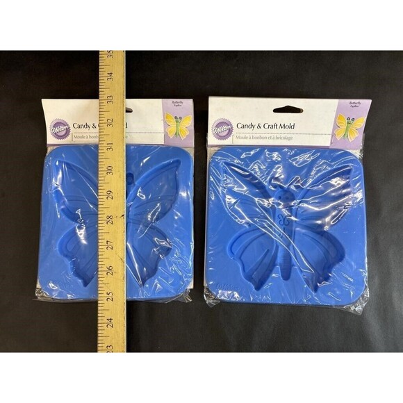 Wilton Silicone Butterfly Candy & Craft Mold 2pc Set 2006 Bake/Confection Gift - Picture 5 of 5